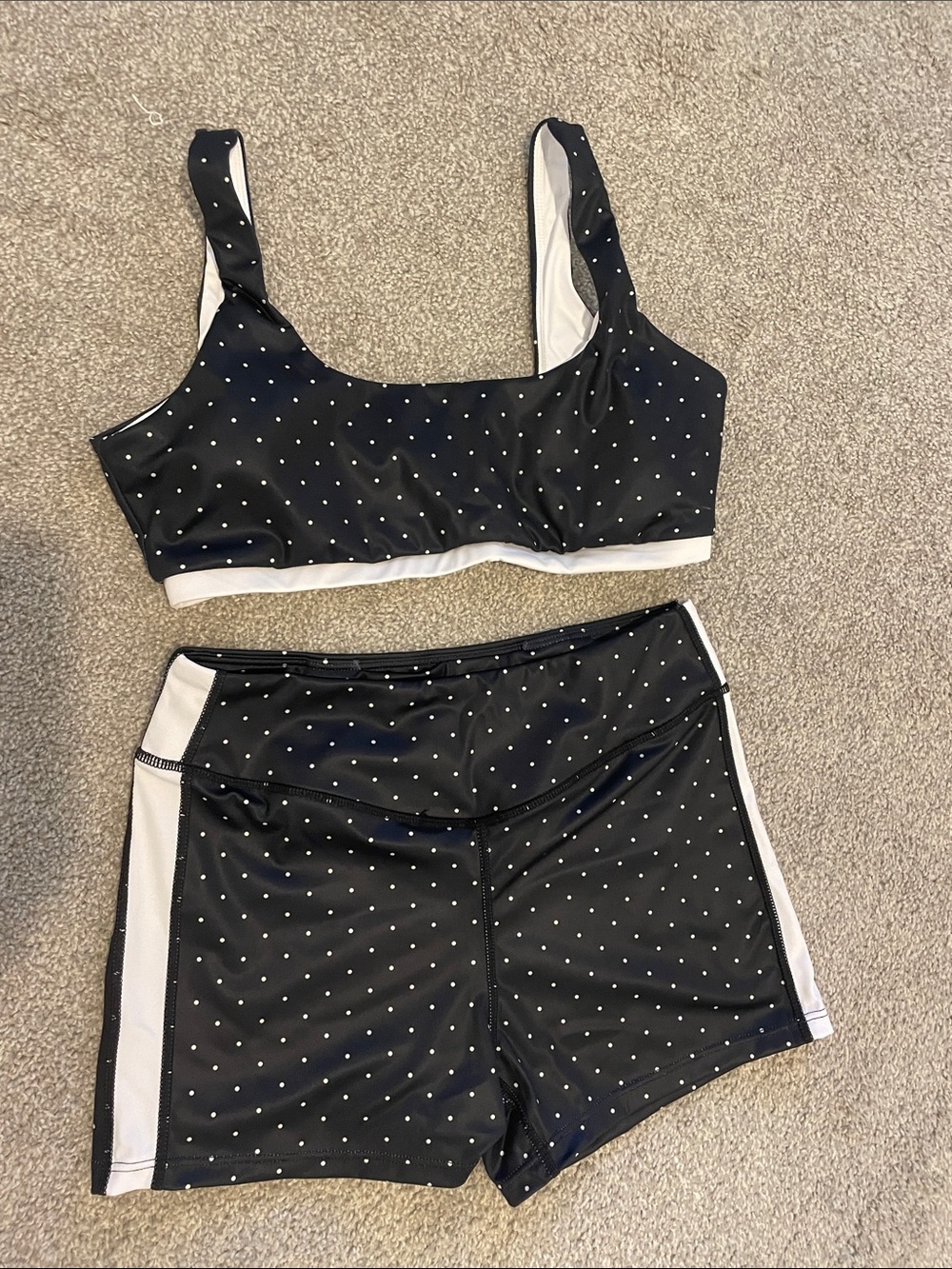 Black Polka Dot Athletic Set